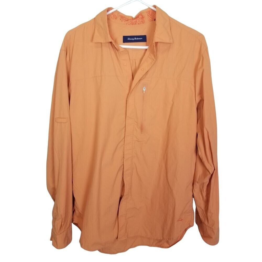 Tommy Bahama Mens Nylon Snap Front Shirt Size M Resortwear Preppy Lightweight